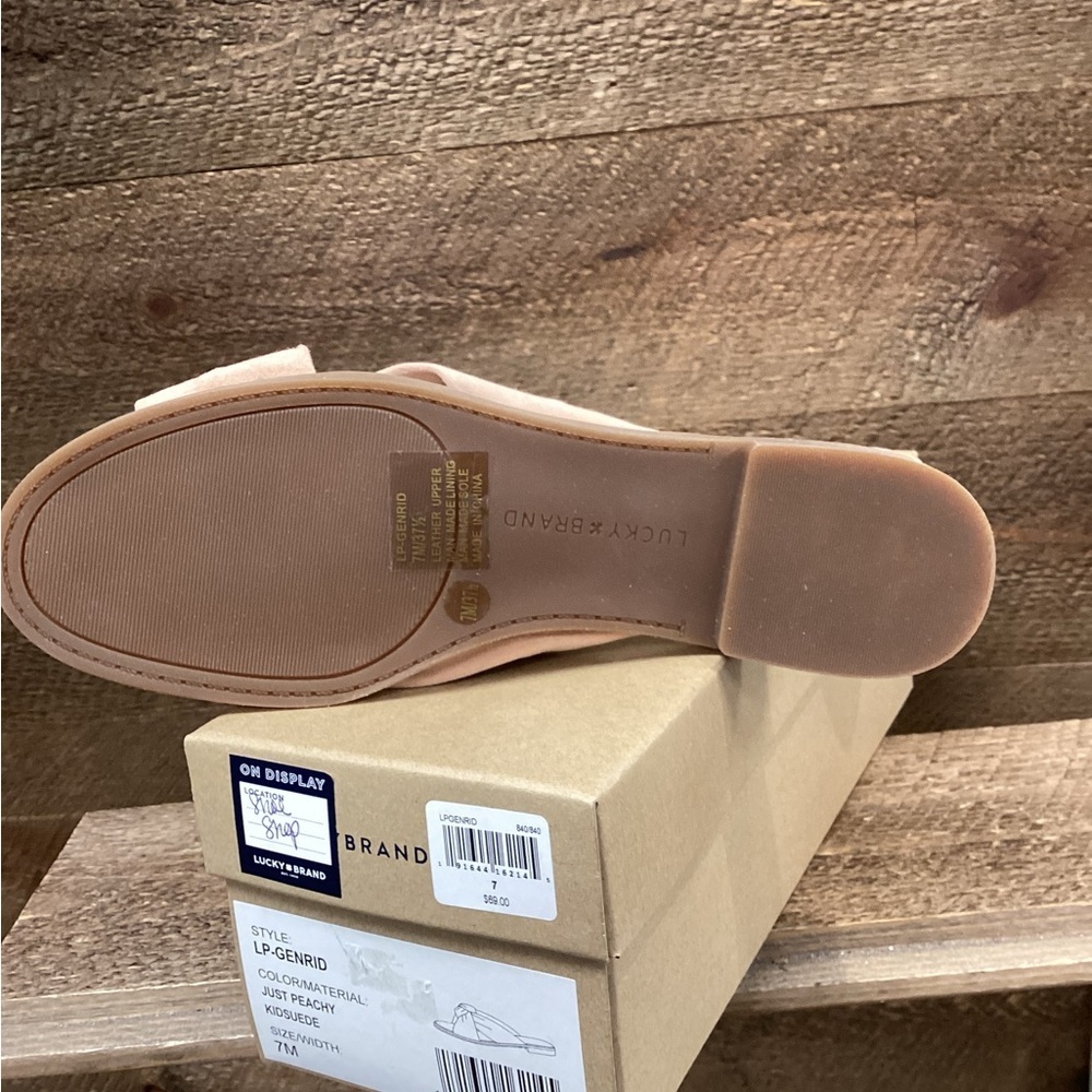 Lucky Brand “Just Peachy” Suede Knot Slide Sandals – Size 7M - Picture 6 of 6